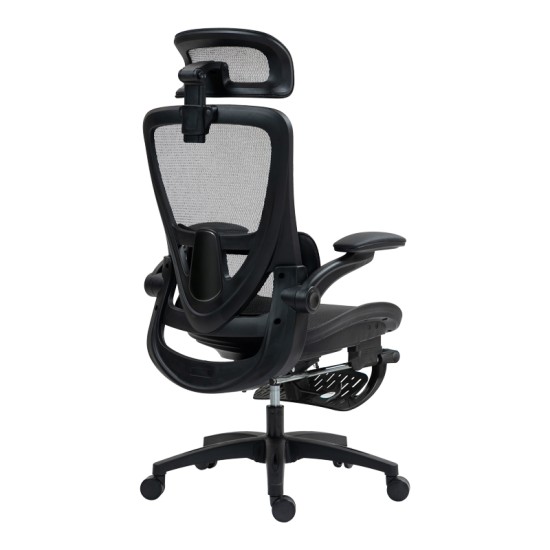 Καρέκλα γραφείου εργασίας Zenyk  mesh μαύρη 63x70x126εκ