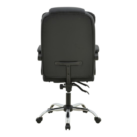 Καρέκλα γραφείου διευθυντή με υποπόδιο και μηχανισμό massage Volter  pu μαύρο 62x70x110εκ