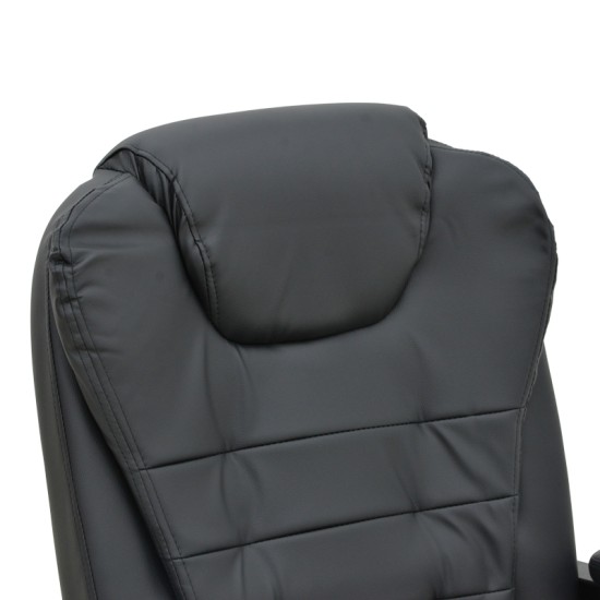 Καρέκλα γραφείου διευθυντή με υποπόδιο και μηχανισμό massage Volter  pu μαύρο 62x70x110εκ