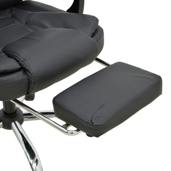 Καρέκλα γραφείου διευθυντή με υποπόδιο και μηχανισμό massage Volter  pu μαύρο 62x70x110εκ