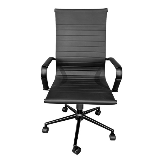 Καρέκλα γραφείου διευθυντή Valter  pu μαύρο 55.5x58x108εκ