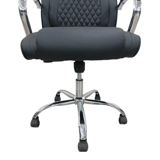 Καρέκλα γραφείου διευθυντή Quilted  pu μαύρο 62x70x116εκ