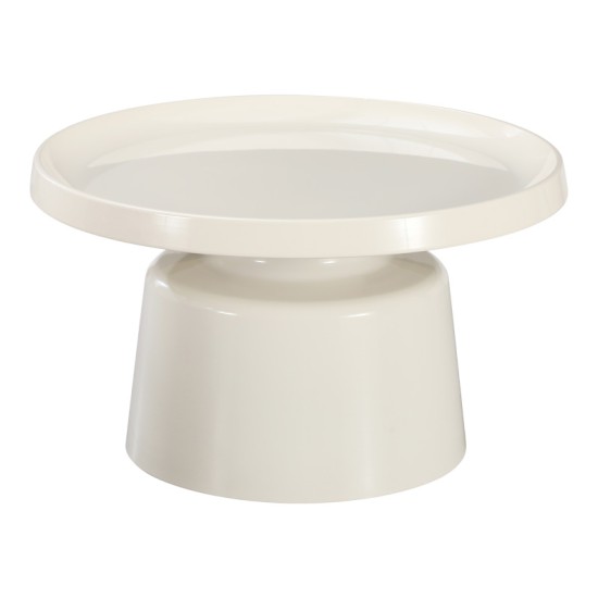 Τραπέζι σαλονιού Ginoze  μέταλλο σε λευκή απόχρωση Φ70x41εκ