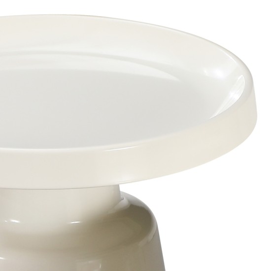 Βοηθητικό τραπέζι Ginoze  μέταλλο σε λευκή απόχρωση Φ50x50.5εκ