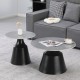 Τραπέζια σαλονιού Sculpt  σετ 2τεμ μέταλλο μαύρο- sintered stone γκρι μάρμαρο