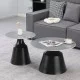 Τραπέζια σαλονιού Sculpt  σετ 2τεμ μέταλλο μαύρο- sintered stone γκρι μάρμαρο