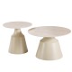 Τραπέζια σαλονιού Sculpt  σετ 2τεμ μέταλλο cappuccino- sintered stone σε όψης τραβερτίνης