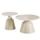 Τραπέζια σαλονιού Sculpt  σετ 2τεμ μέταλλο cappuccino- sintered stone σε όψης τραβερτίνης