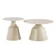 Τραπέζια σαλονιού Sculpt  σετ 2τεμ μέταλλο cappuccino- sintered stone σε όψης τραβερτίνης