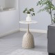 Βοηθητικό τραπέζι Amphora  μέταλλο cappuccino- τραβερτίνα με όψη μαρμάρου Φ40x60εκ