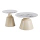 Τραπέζια σαλονιού Sculpt  σετ 2τεμ μέταλλο cappuccino- sintered stone λευκό μαρμάρου
