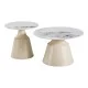 Τραπέζια σαλονιού Sculpt  σετ 2τεμ μέταλλο cappuccino- sintered stone λευκό μαρμάρου