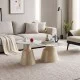 Τραπέζια σαλονιού Sculpt  σετ 2τεμ μέταλλο cappuccino- sintered stone λευκό μαρμάρου