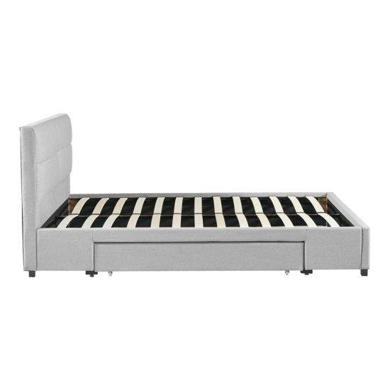 Κρεβάτι διπλό Anay pakoworld με συρτάρι ύφασμα μπεζ 160x200εκ Model: 279-000004