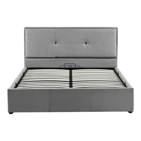 Κρεβάτι διπλό Sonnie pakoworld με αποθηκευτικό χώρο βελούδο ανθρακί 150x200εκ Model: 279-000006