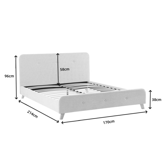 Κρεβάτι διπλό Restel  ύφασμα γκρι-μπεζ 160x200εκ