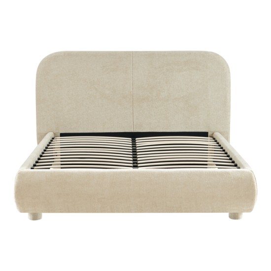 Κρεβάτι Salena  ύφασμα σε μπεζ απόχρωση 160x200εκ