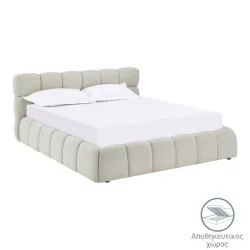 Κρεβάτι Jeby  ύφασμα σε κρεμ απόχρωση με αποθηκευτικό χώρο 160x200εκ
