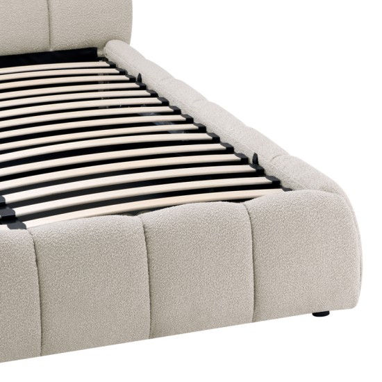 Κρεβάτι Jeby  ύφασμα σε κρεμ απόχρωση με αποθηκευτικό χώρο 160x200εκ