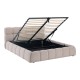 Κρεβάτι Jeby  ύφασμα σε μπεζ απόχρωση με αποθηκευτικό χώρο 160x200εκ