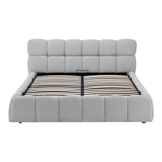 Κρεβάτι Jeby  ύφασμα σε γκρι απόχρωση με αποθηκευτικό χώρο 160x200εκ