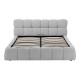 Κρεβάτι Jeby  ύφασμα σε γκρι απόχρωση με αποθηκευτικό χώρο 160x200εκ