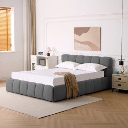 Κρεβάτι Jeby  ύφασμα σε ανθρακί απόχρωση με αποθηκευτικό χώρο 160x200εκ