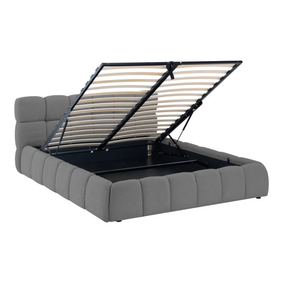Κρεβάτι Jeby  ύφασμα σε ανθρακί απόχρωση με αποθηκευτικό χώρο 160x200εκ