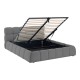 Κρεβάτι Jeby  ύφασμα σε ανθρακί απόχρωση με αποθηκευτικό χώρο 160x200εκ