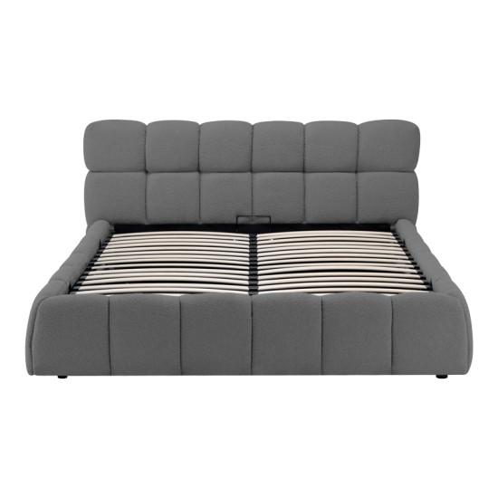 Κρεβάτι Jeby  ύφασμα σε ανθρακί απόχρωση με αποθηκευτικό χώρο 160x200εκ