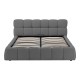 Κρεβάτι Jeby  ύφασμα σε ανθρακί απόχρωση με αποθηκευτικό χώρο 160x200εκ
