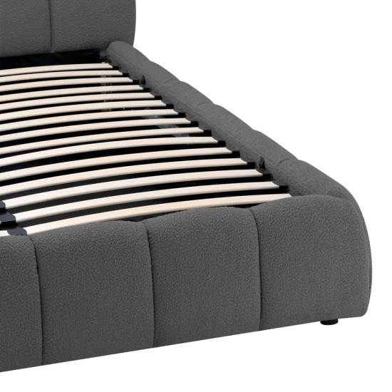 Κρεβάτι Jeby  ύφασμα σε ανθρακί απόχρωση με αποθηκευτικό χώρο 160x200εκ