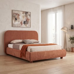 Κρεβάτι Salena  terracotta ύφασμα 160x200εκ