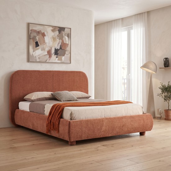 Κρεβάτι Salena  terracotta ύφασμα 160x200εκ