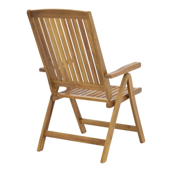 Τραπεζαρία Zerco-Falov  σετ 5τεμ φυσικό μασίφ ξύλο ακακίας 130x80x72εκ