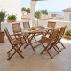 Τραπεζαρία Joter-Falov  σετ 7τεμ φυσικό μασίφ ξύλο ακακίας 130x80x72εκ