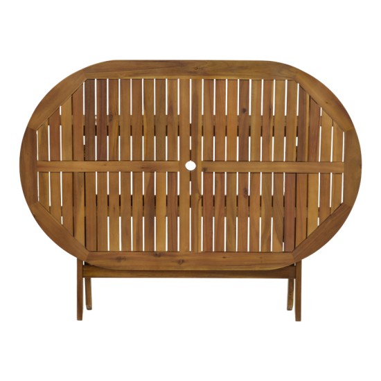 Τραπεζαρία Joter-Falov  σετ 5τεμ φυσικό μασίφ ξύλο ακακίας 130x80x72εκ