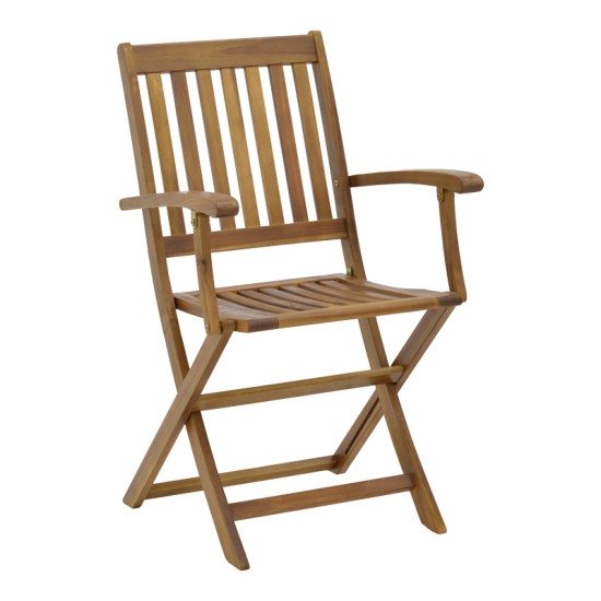 Τραπεζαρία Joter-Falov  σετ 5τεμ φυσικό μασίφ ξύλο ακακίας 130x80x72εκ