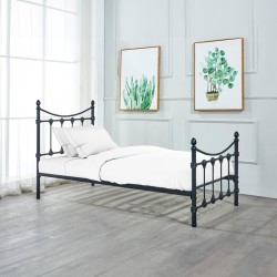 Κρεβάτι Beowulf  μαύρο μεταλλικό 90x190εκ