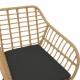 Πολυθρόνα Naoki pakoworld με μαξιλάρι pe φυσικό-μέταλλο μαύρο πόδι 55x58x79εκ Model: 286-000005