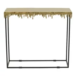 Κονσόλα Bulco Inart χρυσό-μαύρο μέταλλο 80.5x28x72εκ