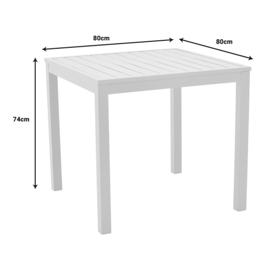 Τραπέζι Kliton   αλουμινίου λευκό 80x80x74εκ Model: 288-000006