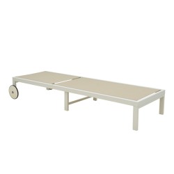 Ξαπλώστρα Mailo  λευκό αλουμίνιο και textilene σε μπεζ απόχρωση 71x206x30εκ Ξαπλώστρα Mailo  λευκό αλουμίνιο και textilene σε μπεζ απόχρωση 71x206x30εκ