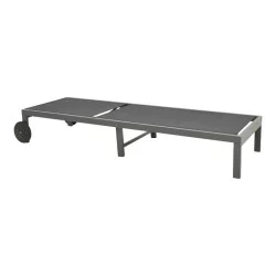 Ξαπλώστρα Mailo  ανθρακί αλουμίνιο και textilene σε μαύρη απόχρωση 71x206x30εκ