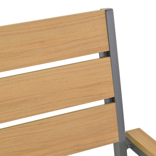 Πολυθρόνα Breze  στοιβαζόμενη plywood σε φυσική-αλουμίνιο σε ανθρακί απόχρωση 57.5x60x88εκ