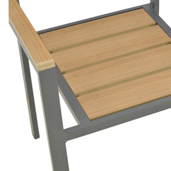 Πολυθρόνα Breze  στοιβαζόμενη plywood σε φυσική-αλουμίνιο σε ανθρακί απόχρωση 57.5x60x88εκ