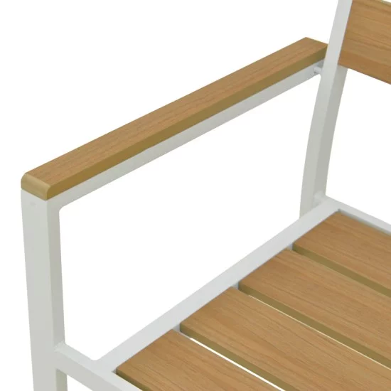 Πολυθρόνα Breze  στοιβαζόμενη plywood σε φυσική-αλουμίνιο σε λευκή απόχρωση 57.5x60x88εκ