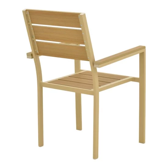 Πολυθρόνα Breze  στοιβαζόμενη plywood σε φυσική-αλουμίνιο σε cappuccino απόχρωση 57.5x60x88εκ