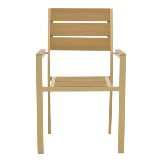 Πολυθρόνα Breze  στοιβαζόμενη plywood σε φυσική-αλουμίνιο σε cappuccino απόχρωση 57.5x60x88εκ