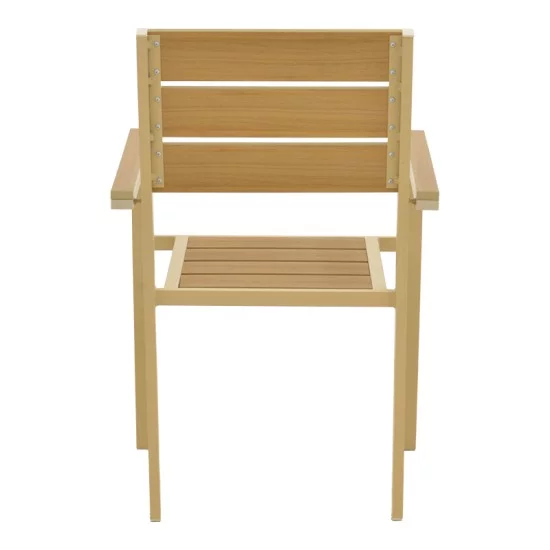 Πολυθρόνα Breze  στοιβαζόμενη plywood σε φυσική-αλουμίνιο σε cappuccino απόχρωση 57.5x60x88εκ